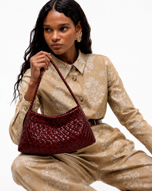 Jada Handcrafted Bag in Deep Burgundy