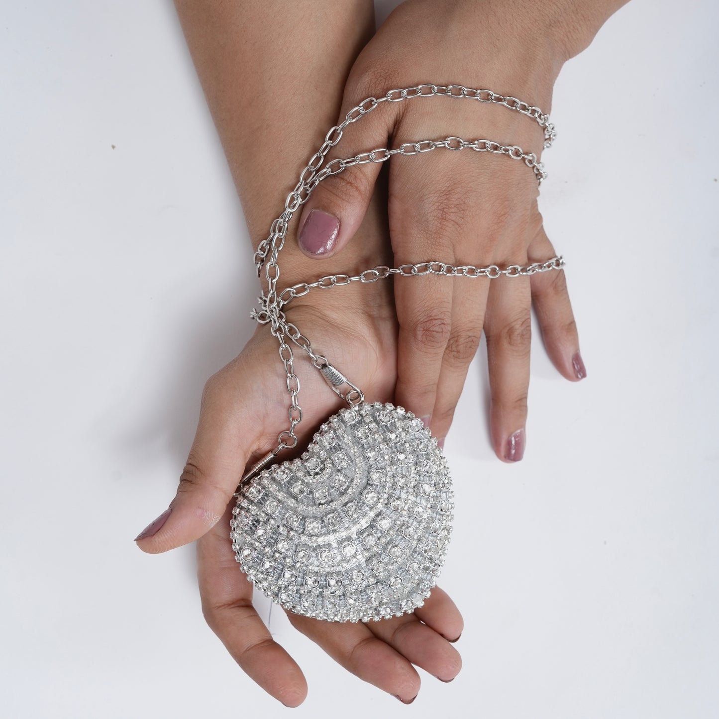 Avya Clutch Bag in Silver
