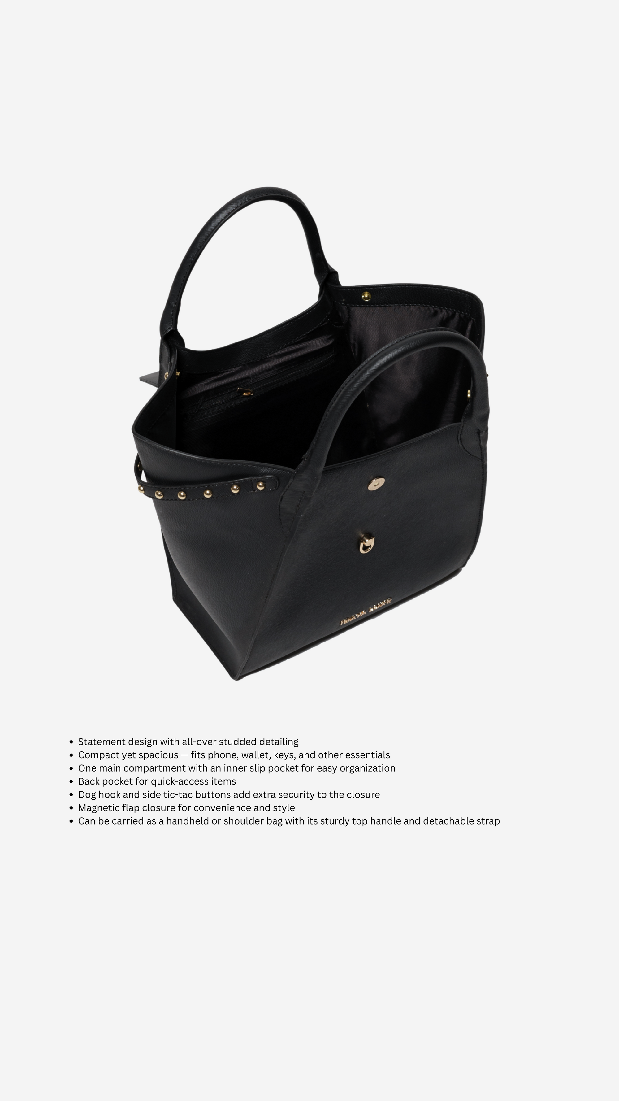 Jada Studded Bag in Black