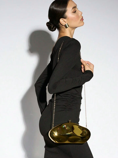 Oro Clutch Bag in Golden - Idaya Luxe