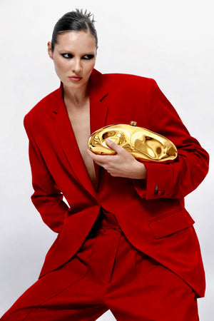 Oro Clutch Bag in Golden