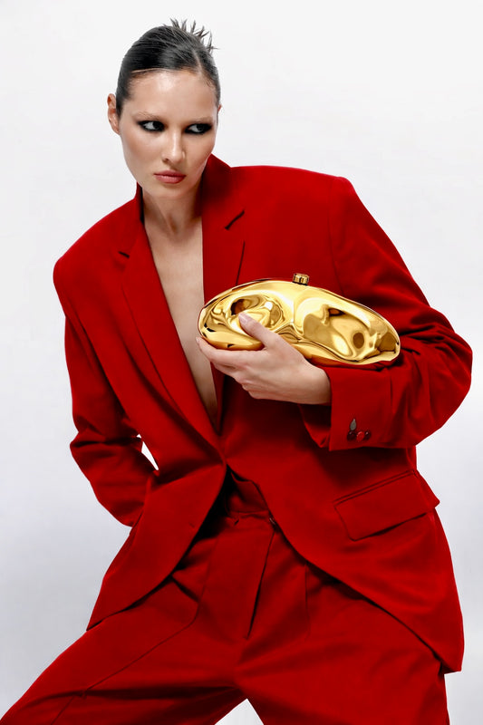 Oro Clutch Bag in Golden - Idaya Luxe