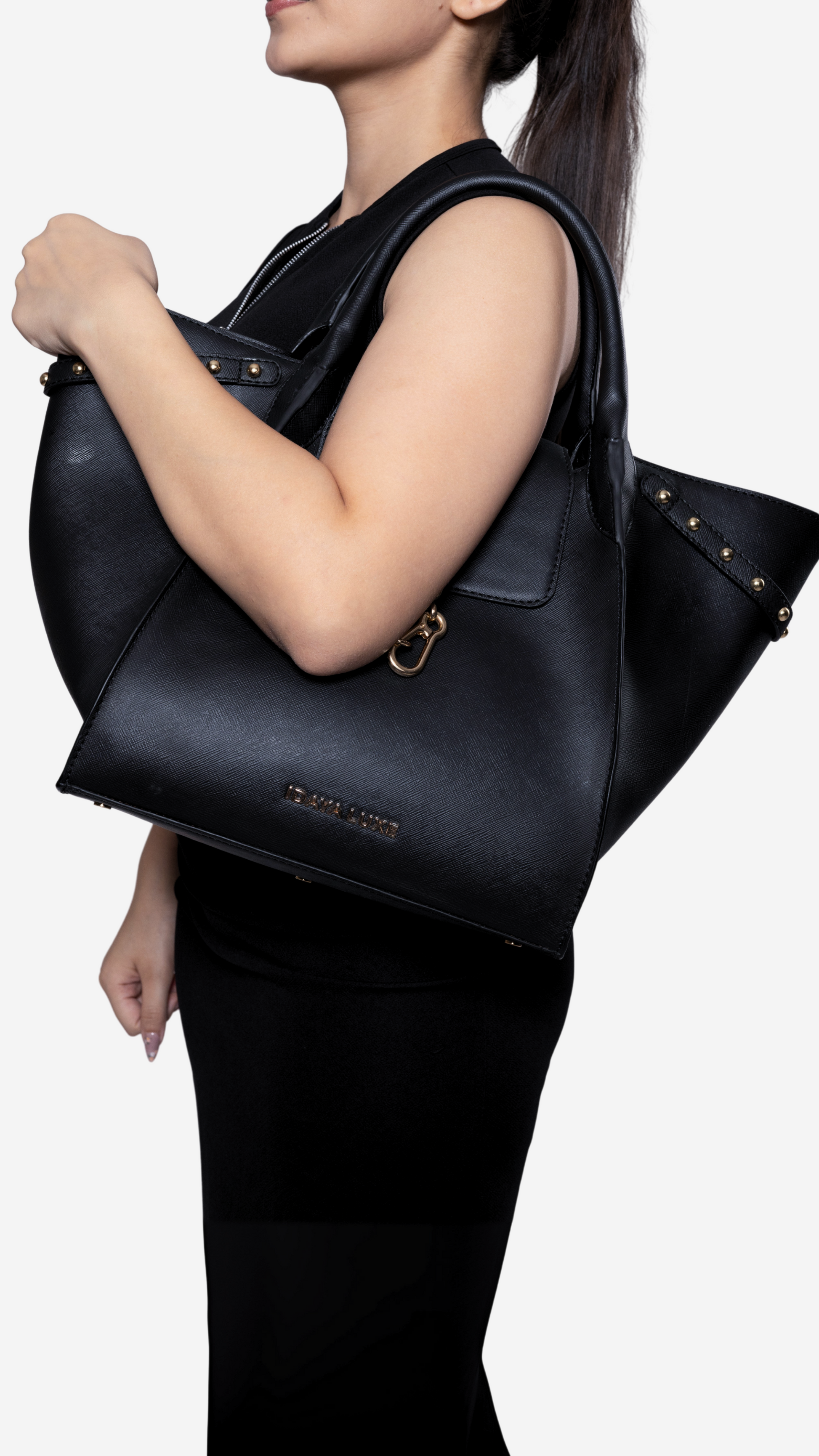 Jada Studded Bag in Black - Idaya Luxe