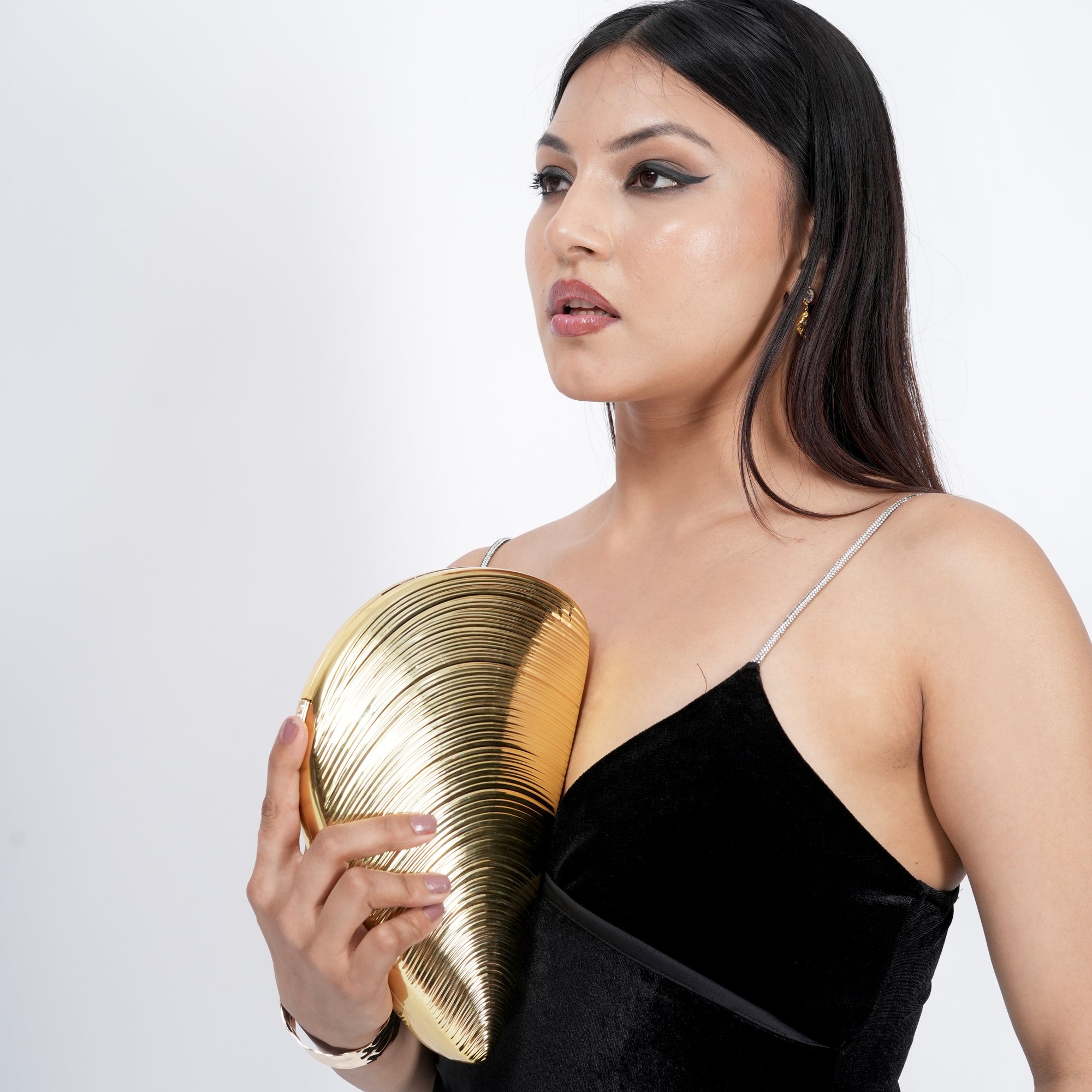 Zyra Clutch Bag in Golden - Idaya Luxe