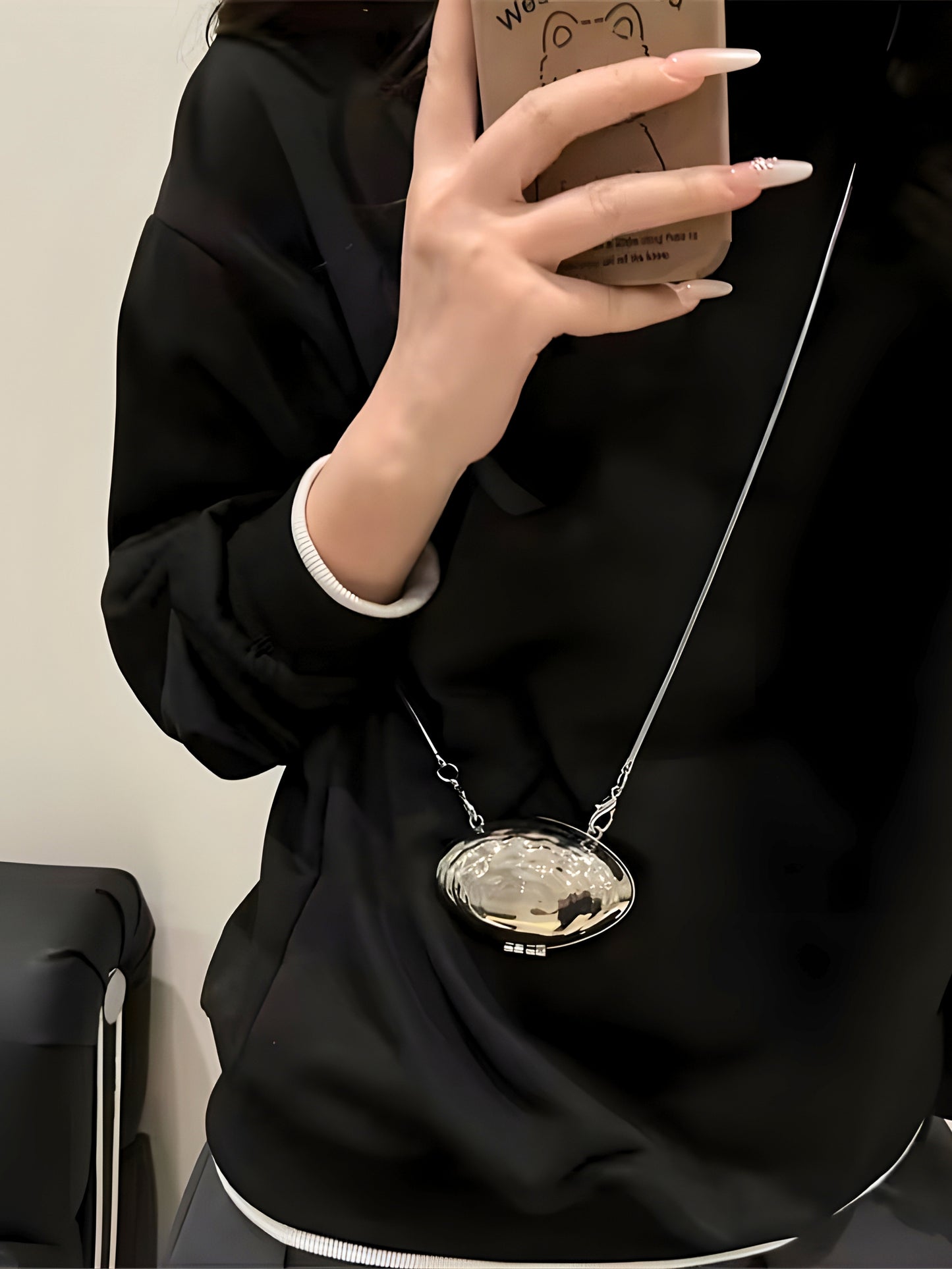 Micro Nysa Clutch in Silver