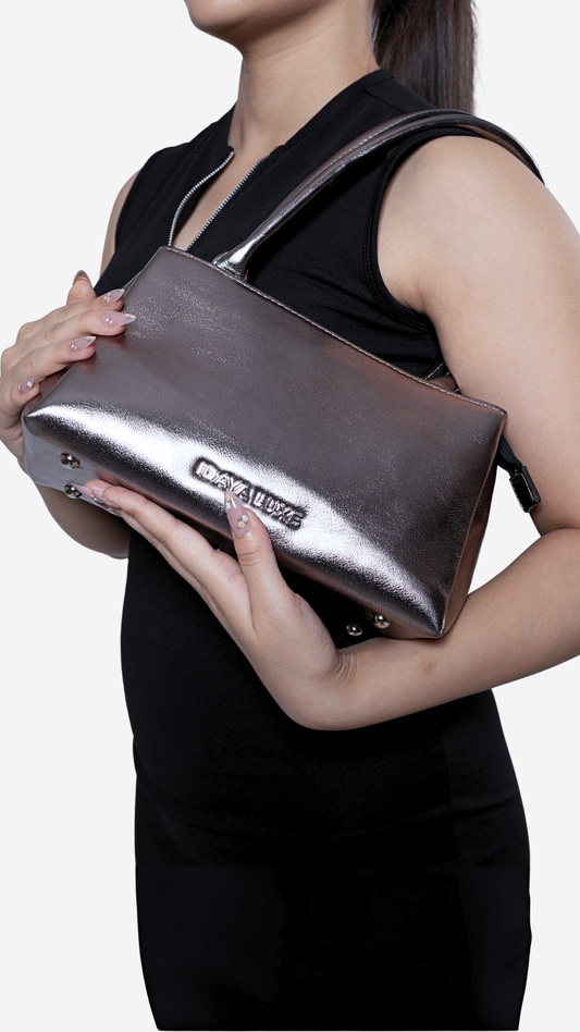 Zoro Shoulder Bag in Gunmetal - Idaya Luxe