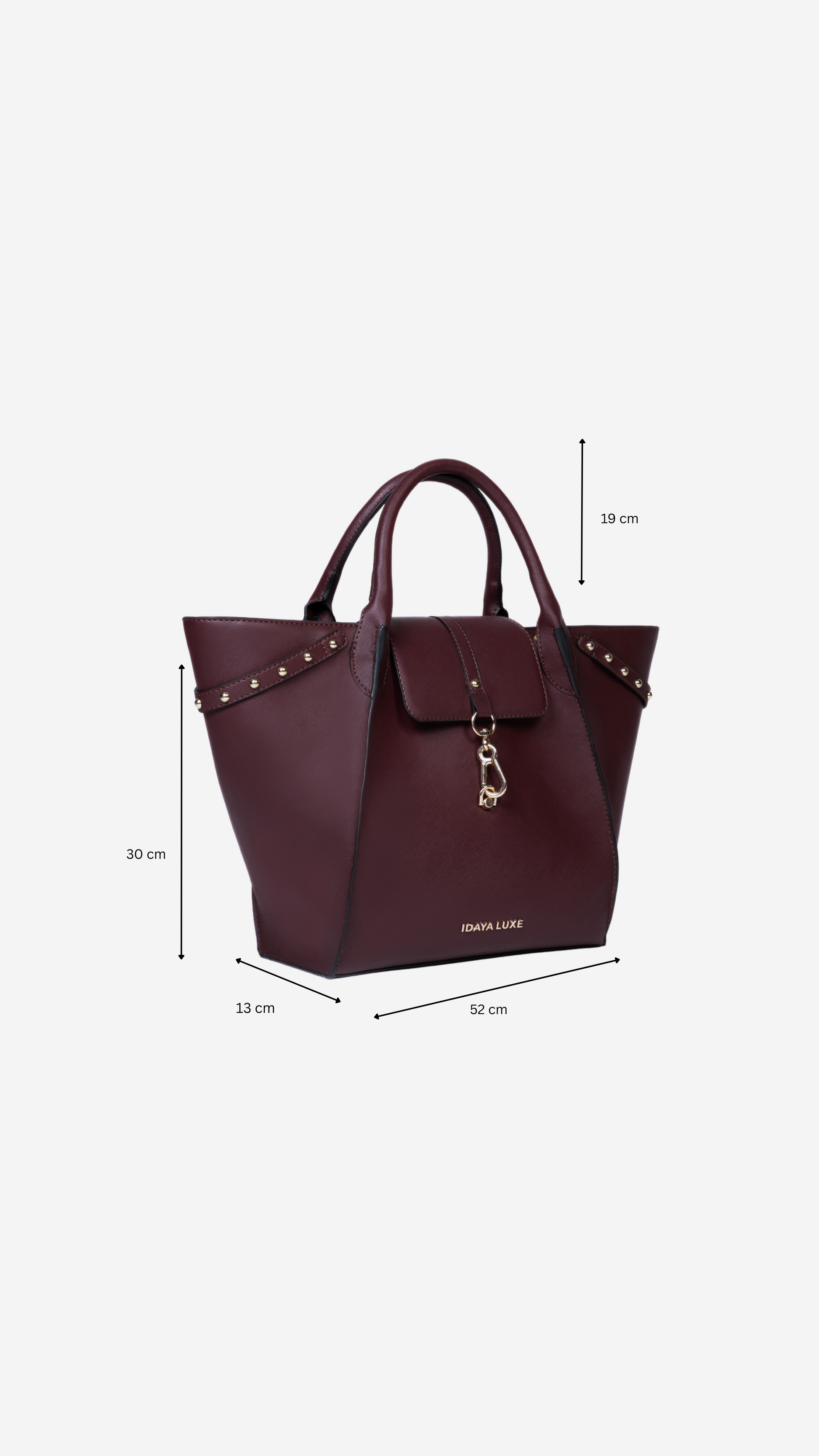 Jada Studded Bag in Cherry - Idaya Luxe