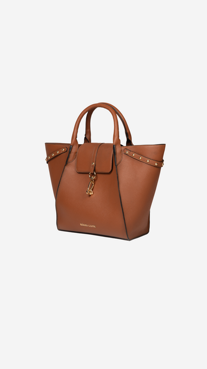 Jada Studded Bag in Brown - Idaya Luxe