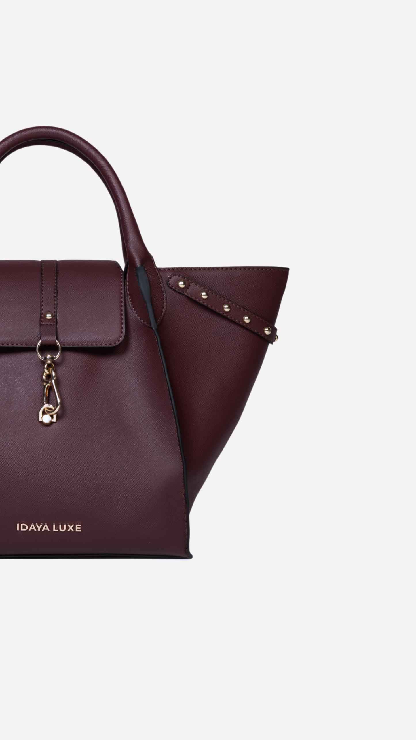 Jada Studded Bag in Cherry - Idaya Luxe