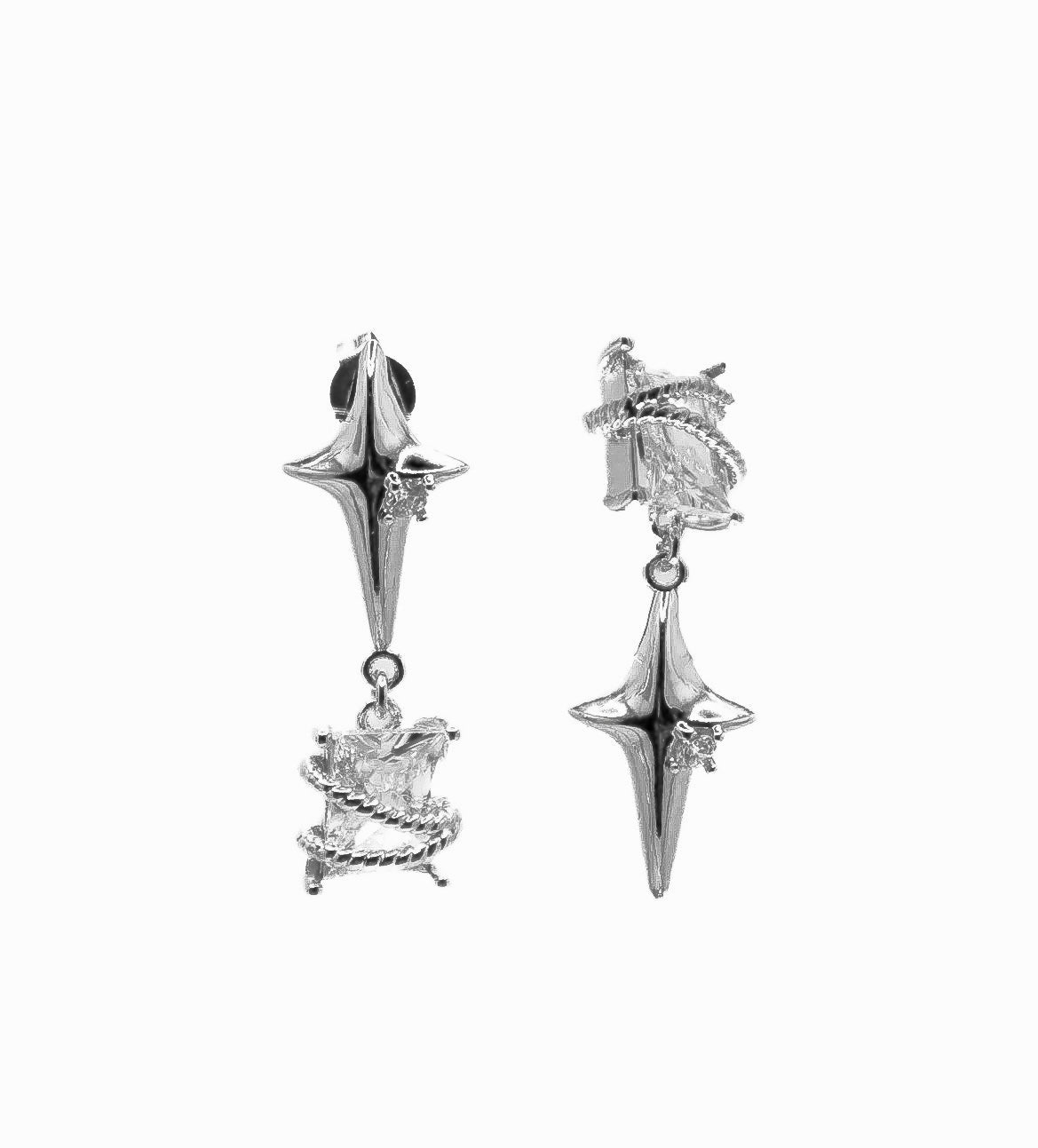 Arka Drop Earrings in Silver - Idaya Luxe