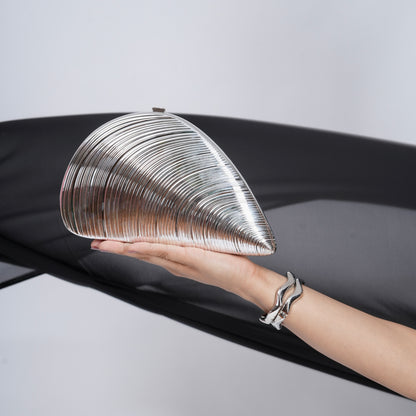 Zyra Clutch Bag in Silver - Idaya Luxe