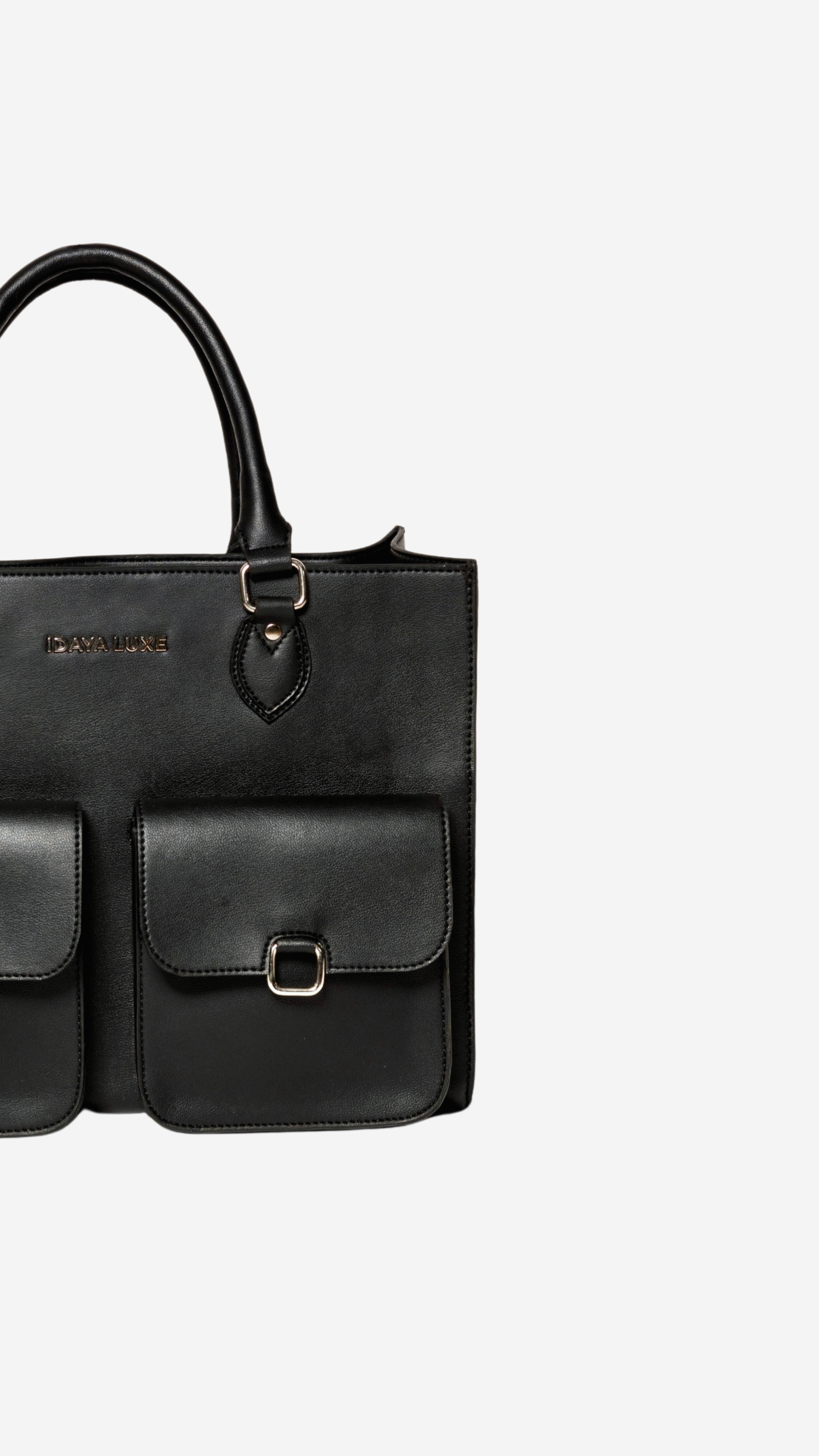 Juno Work Tote in Black - Idaya Luxe