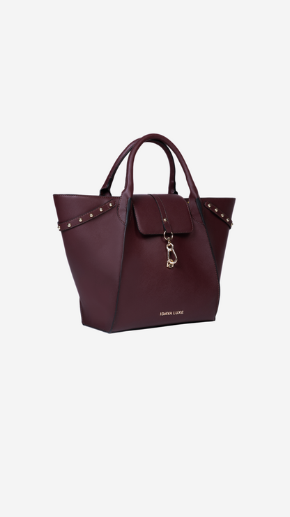 Jada Studded Bag in Cherry - Idaya Luxe