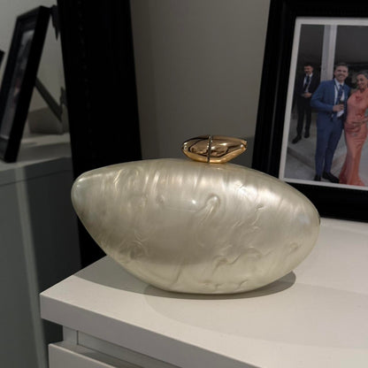 Ira Clutch Bag in White - Idaya Luxe