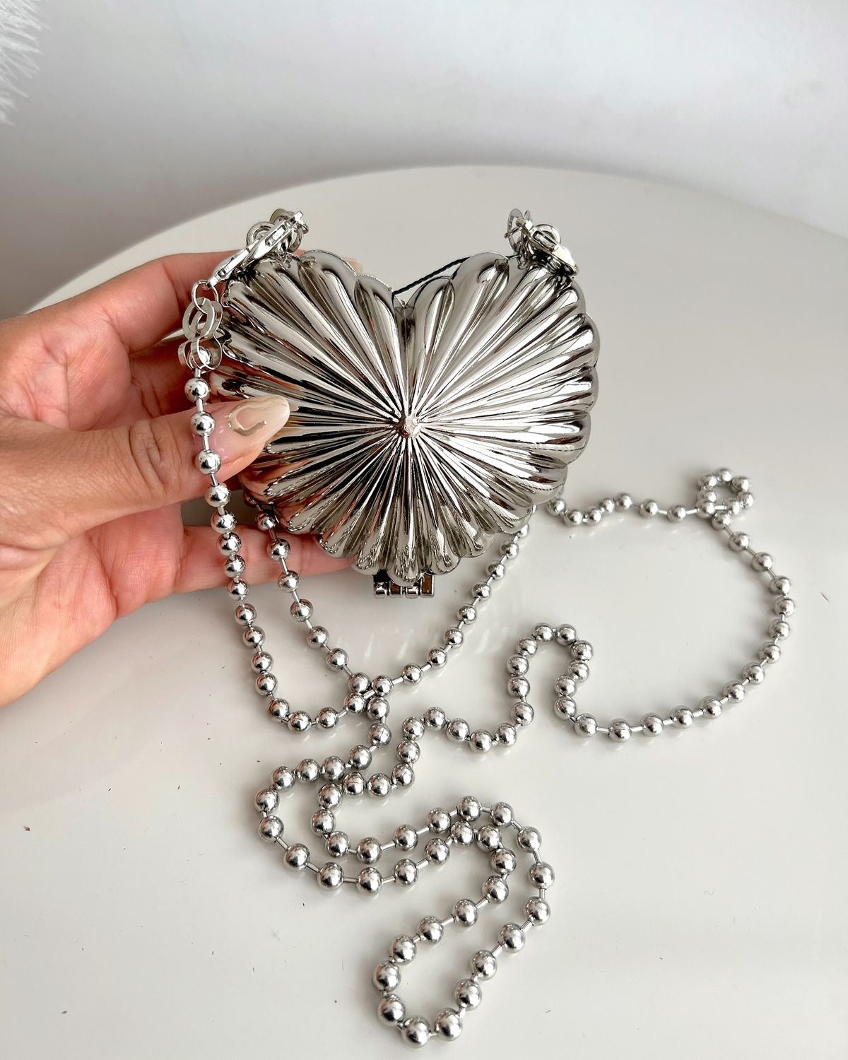 Amour Clutch in Silver
