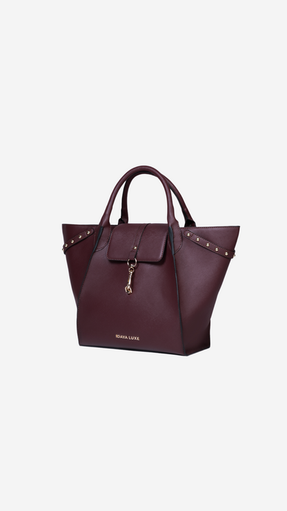Jada Studded Bag in Cherry - Idaya Luxe