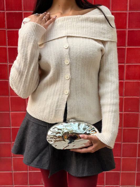Sienna Clutch in Silver - Idaya Luxe