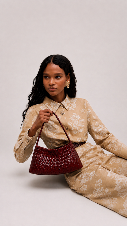 Jada Handcrafted Bag in Deep Burgundy - Idaya Luxe