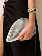 Zyra Clutch Bag in Silver - Idaya Luxe